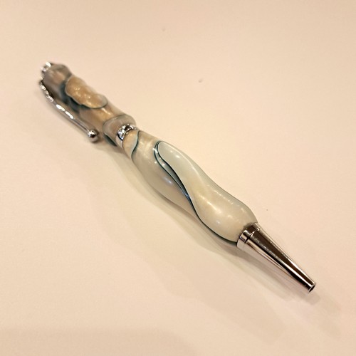 CR-001 Pen - White Acrylic/Silver $45 at Hunter Wolff Gallery